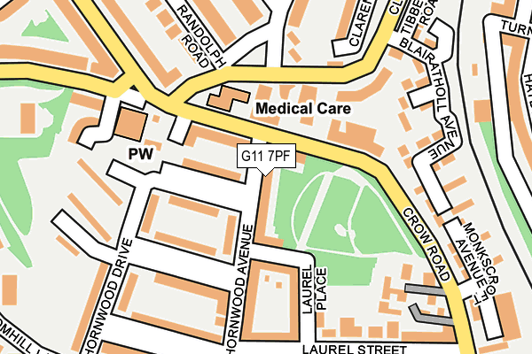 G11 7PF map - OS OpenMap – Local (Ordnance Survey)