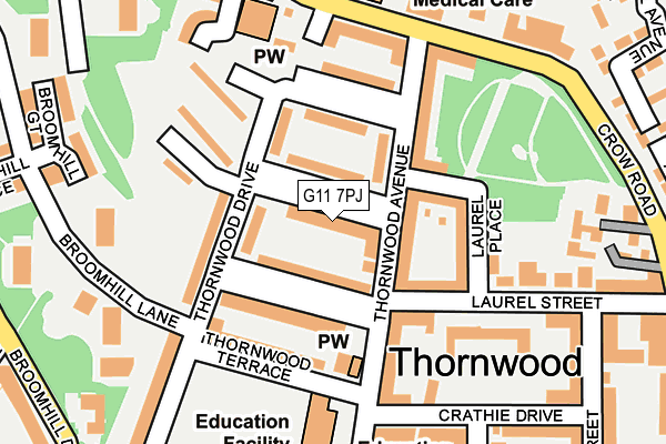 G11 7PJ map - OS OpenMap – Local (Ordnance Survey)