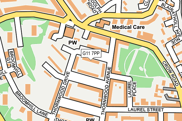 G11 7PP map - OS OpenMap – Local (Ordnance Survey)