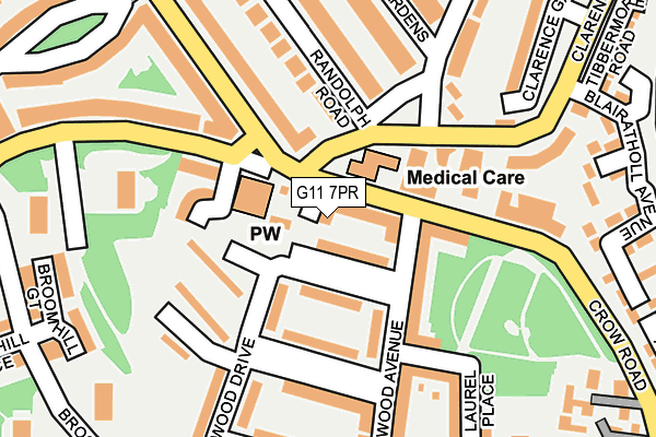 G11 7PR map - OS OpenMap – Local (Ordnance Survey)