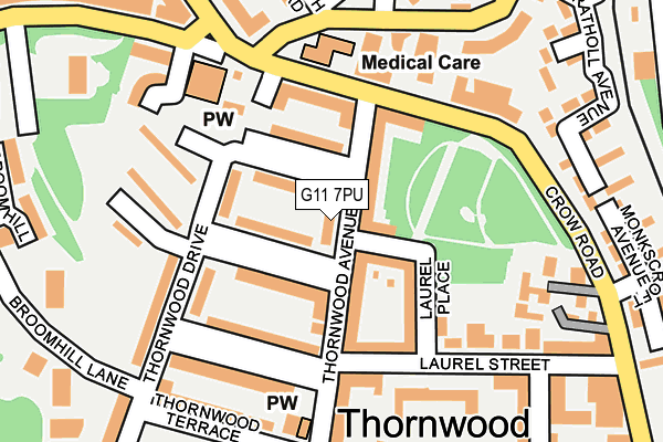 G11 7PU map - OS OpenMap – Local (Ordnance Survey)