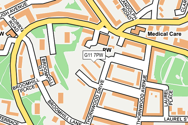 G11 7PW map - OS OpenMap – Local (Ordnance Survey)