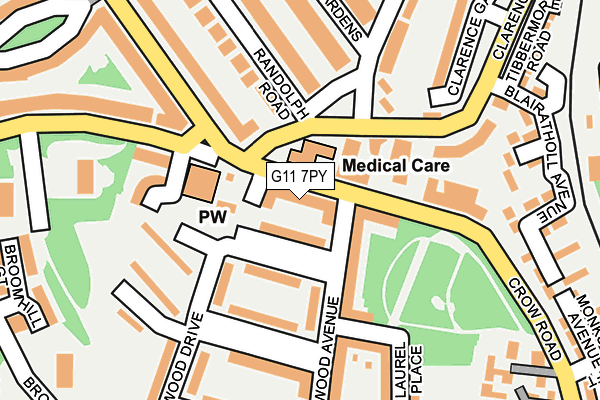 G11 7PY map - OS OpenMap – Local (Ordnance Survey)