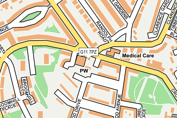 G11 7PZ map - OS OpenMap – Local (Ordnance Survey)