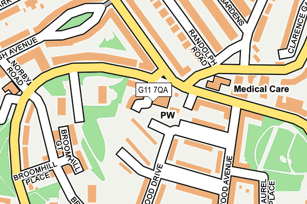 G11 7QA map - OS OpenMap – Local (Ordnance Survey)