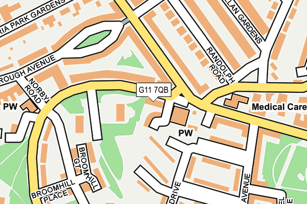 G11 7QB map - OS OpenMap – Local (Ordnance Survey)