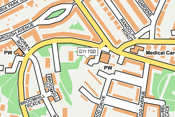 G11 7QD map - OS OpenMap – Local (Ordnance Survey)