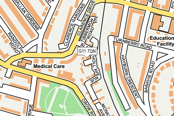 G11 7QN map - OS OpenMap – Local (Ordnance Survey)