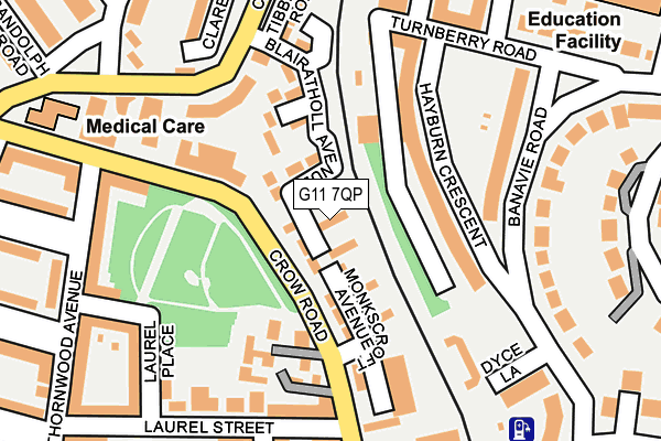 G11 7QP map - OS OpenMap – Local (Ordnance Survey)