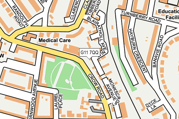 G11 7QQ map - OS OpenMap – Local (Ordnance Survey)