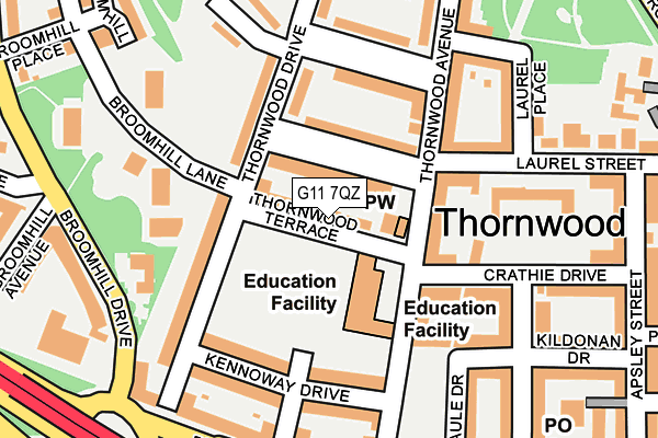 G11 7QZ map - OS OpenMap – Local (Ordnance Survey)