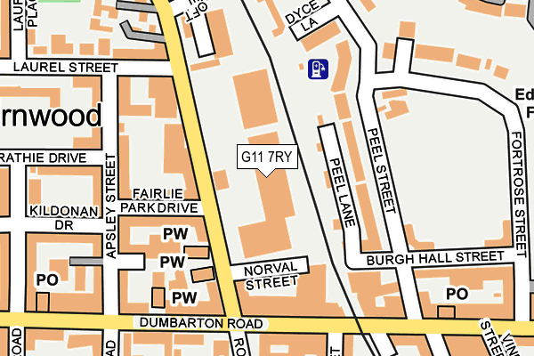 G11 7RY map - OS OpenMap – Local (Ordnance Survey)