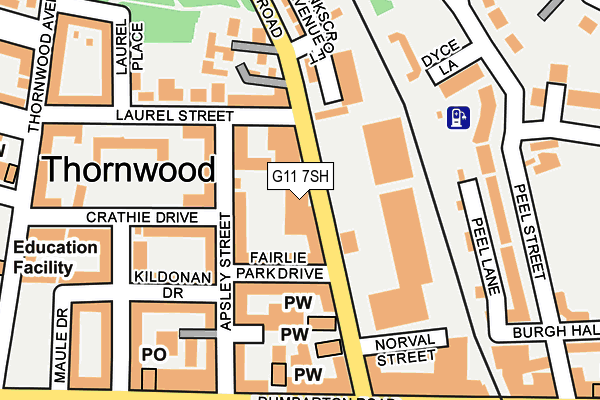 G11 7SH map - OS OpenMap – Local (Ordnance Survey)