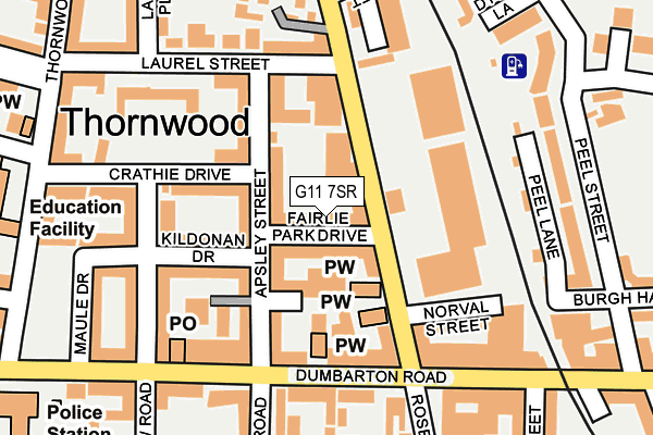 G11 7SR map - OS OpenMap – Local (Ordnance Survey)