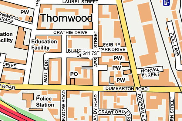 G11 7ST map - OS OpenMap – Local (Ordnance Survey)