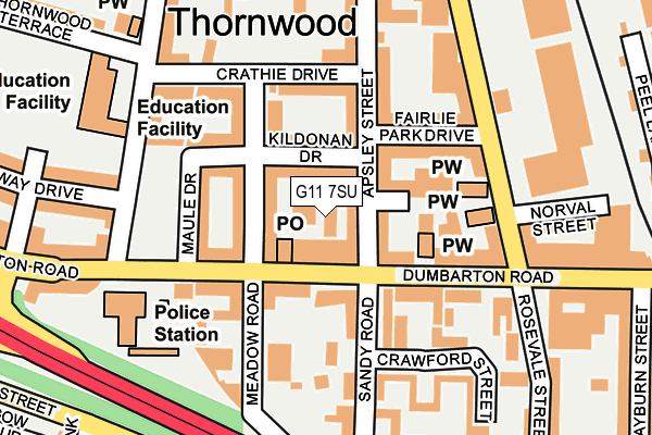 G11 7SU map - OS OpenMap – Local (Ordnance Survey)