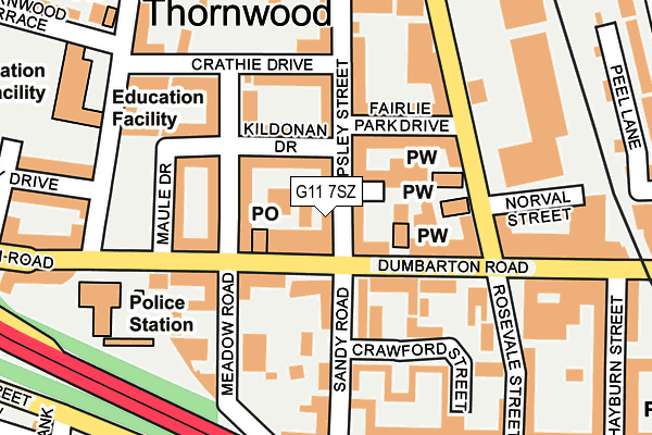 G11 7SZ map - OS OpenMap – Local (Ordnance Survey)