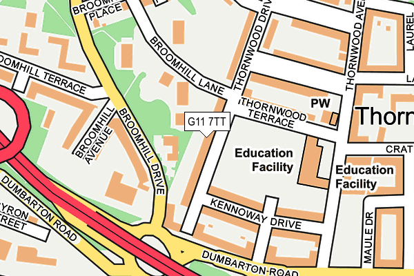 G11 7TT map - OS OpenMap – Local (Ordnance Survey)