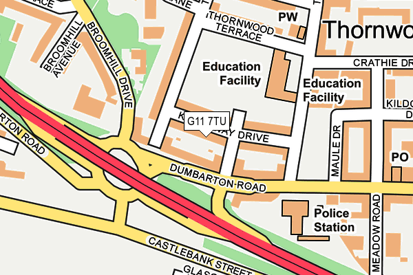 G11 7TU map - OS OpenMap – Local (Ordnance Survey)