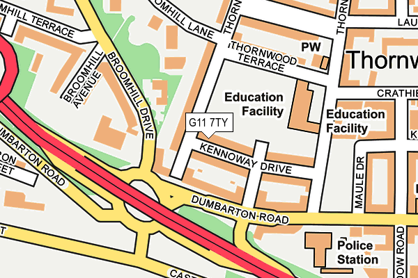 G11 7TY map - OS OpenMap – Local (Ordnance Survey)