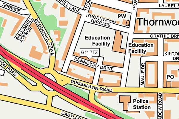 G11 7TZ map - OS OpenMap – Local (Ordnance Survey)