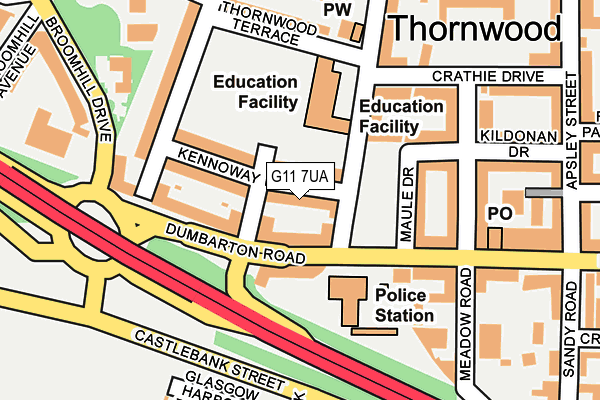 G11 7UA map - OS OpenMap – Local (Ordnance Survey)