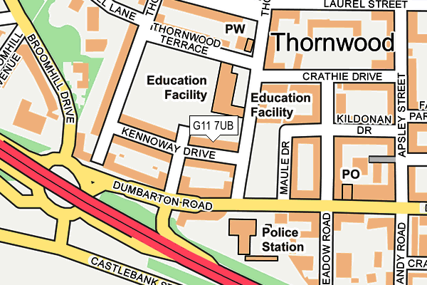 G11 7UB map - OS OpenMap – Local (Ordnance Survey)