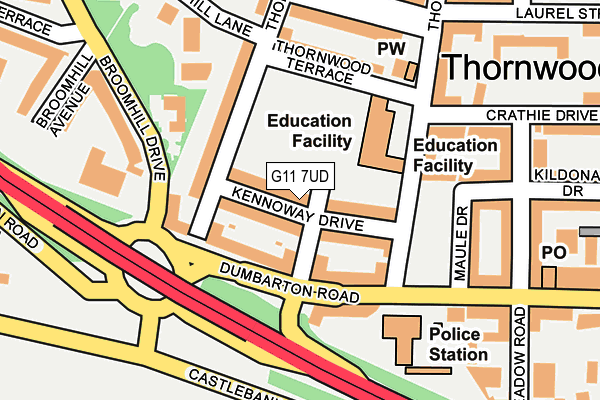 G11 7UD map - OS OpenMap – Local (Ordnance Survey)