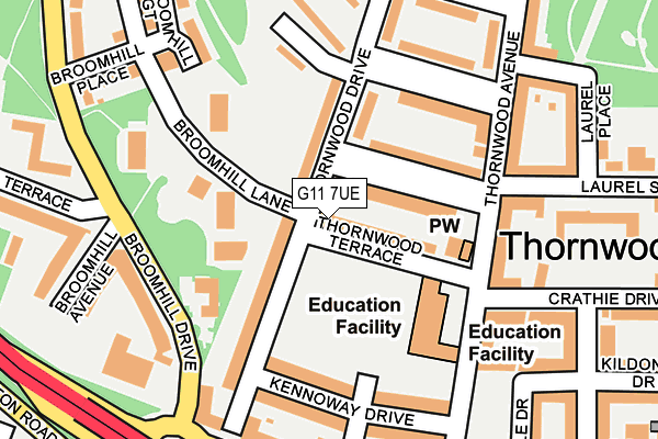 G11 7UE map - OS OpenMap – Local (Ordnance Survey)