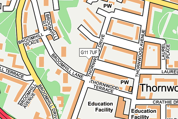 G11 7UF map - OS OpenMap – Local (Ordnance Survey)