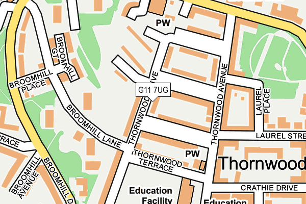 G11 7UG map - OS OpenMap – Local (Ordnance Survey)