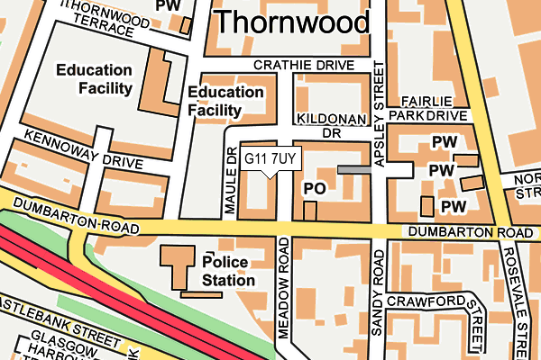 G11 7UY map - OS OpenMap – Local (Ordnance Survey)