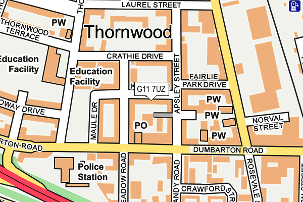 G11 7UZ map - OS OpenMap – Local (Ordnance Survey)