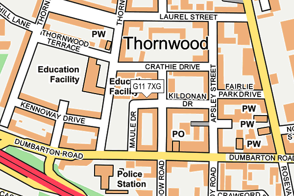 G11 7XG map - OS OpenMap – Local (Ordnance Survey)