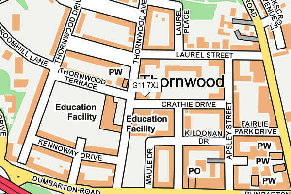 G11 7XJ map - OS OpenMap – Local (Ordnance Survey)