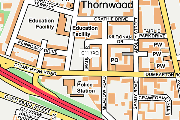 G11 7XQ map - OS OpenMap – Local (Ordnance Survey)