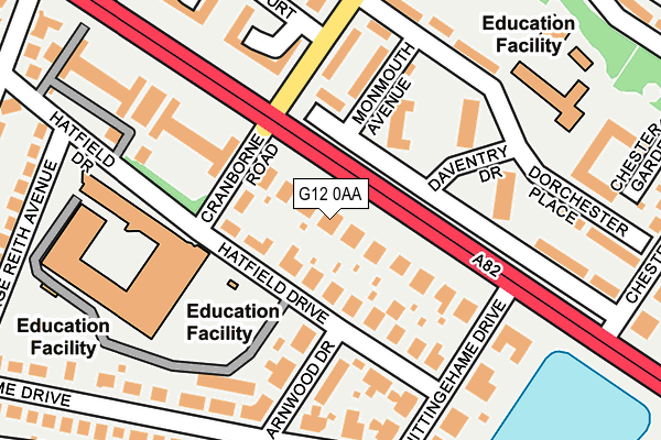 G12 0AA map - OS OpenMap – Local (Ordnance Survey)