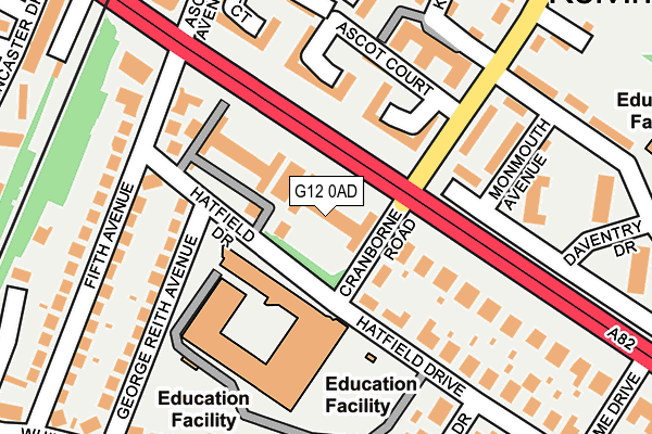 G12 0AD map - OS OpenMap – Local (Ordnance Survey)