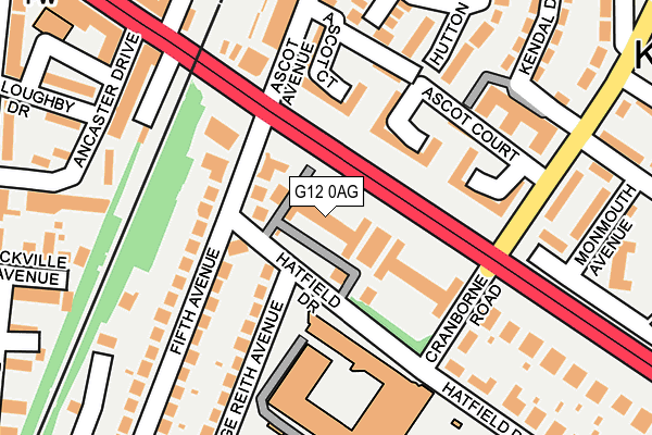 G12 0AG map - OS OpenMap – Local (Ordnance Survey)
