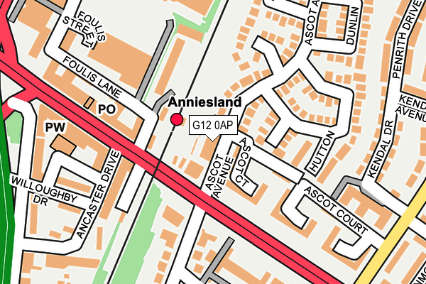 G12 0AP map - OS OpenMap – Local (Ordnance Survey)