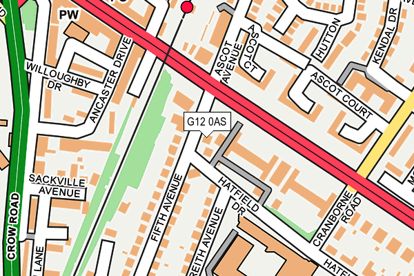 G12 0AS map - OS OpenMap – Local (Ordnance Survey)