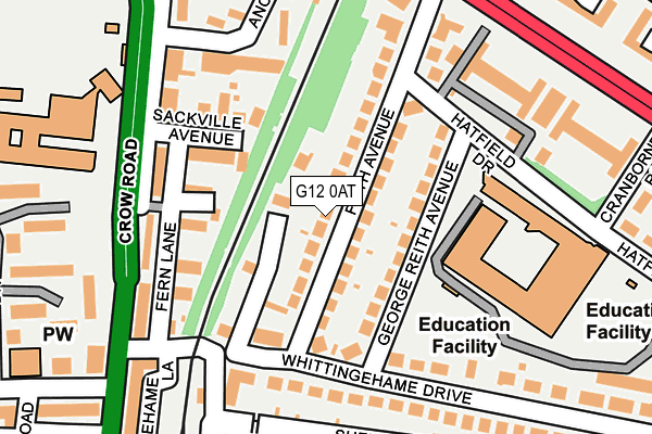 G12 0AT map - OS OpenMap – Local (Ordnance Survey)