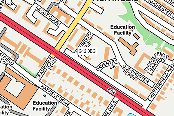 G12 0BG map - OS OpenMap – Local (Ordnance Survey)