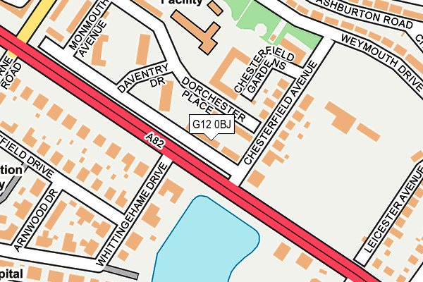 G12 0BJ map - OS OpenMap – Local (Ordnance Survey)