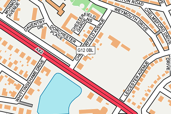 G12 0BL map - OS OpenMap – Local (Ordnance Survey)