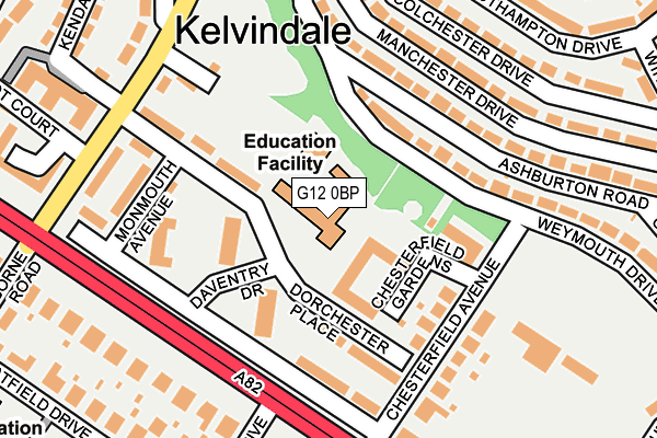 G12 0BP map - OS OpenMap – Local (Ordnance Survey)