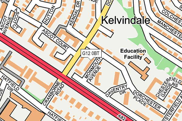 G12 0BT map - OS OpenMap – Local (Ordnance Survey)