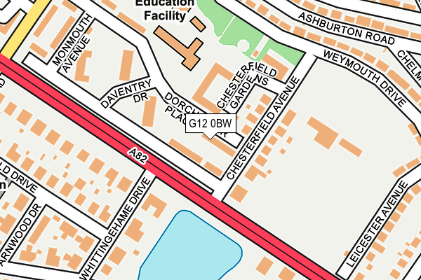 G12 0BW map - OS OpenMap – Local (Ordnance Survey)