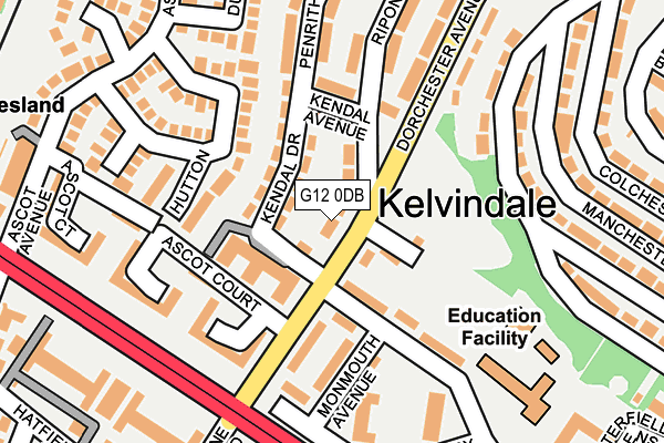 G12 0DB map - OS OpenMap – Local (Ordnance Survey)