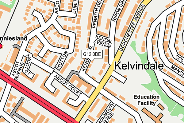 G12 0DE map - OS OpenMap – Local (Ordnance Survey)